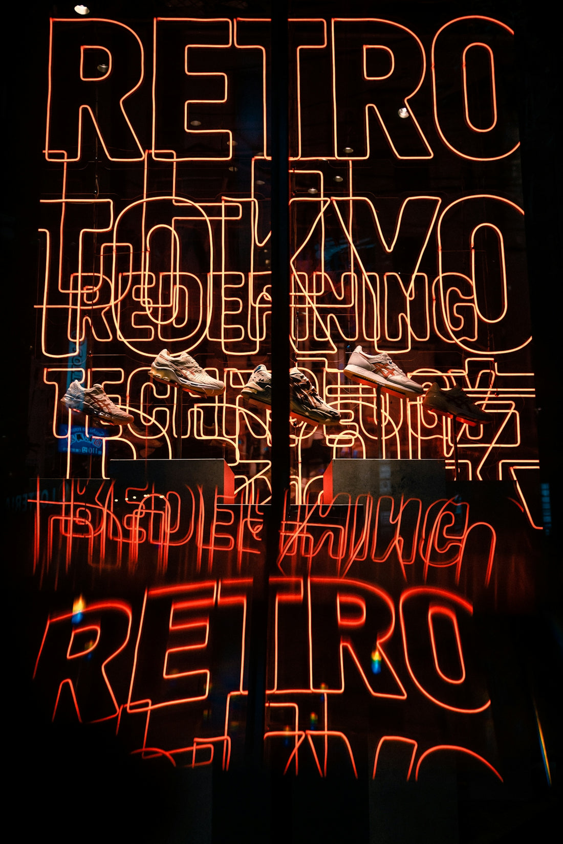 red and blue neon light signage