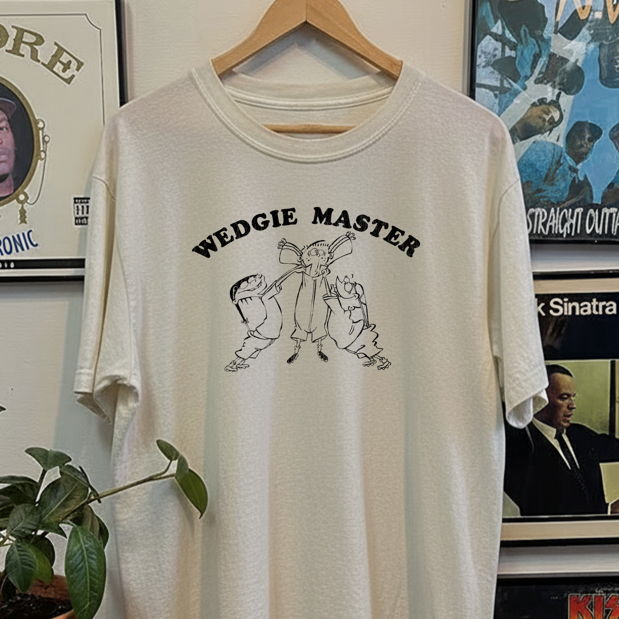 Vintage 2005 Ed Edd and Eddy Wedgie Master Washed White Graphic Graphic T-Shirt