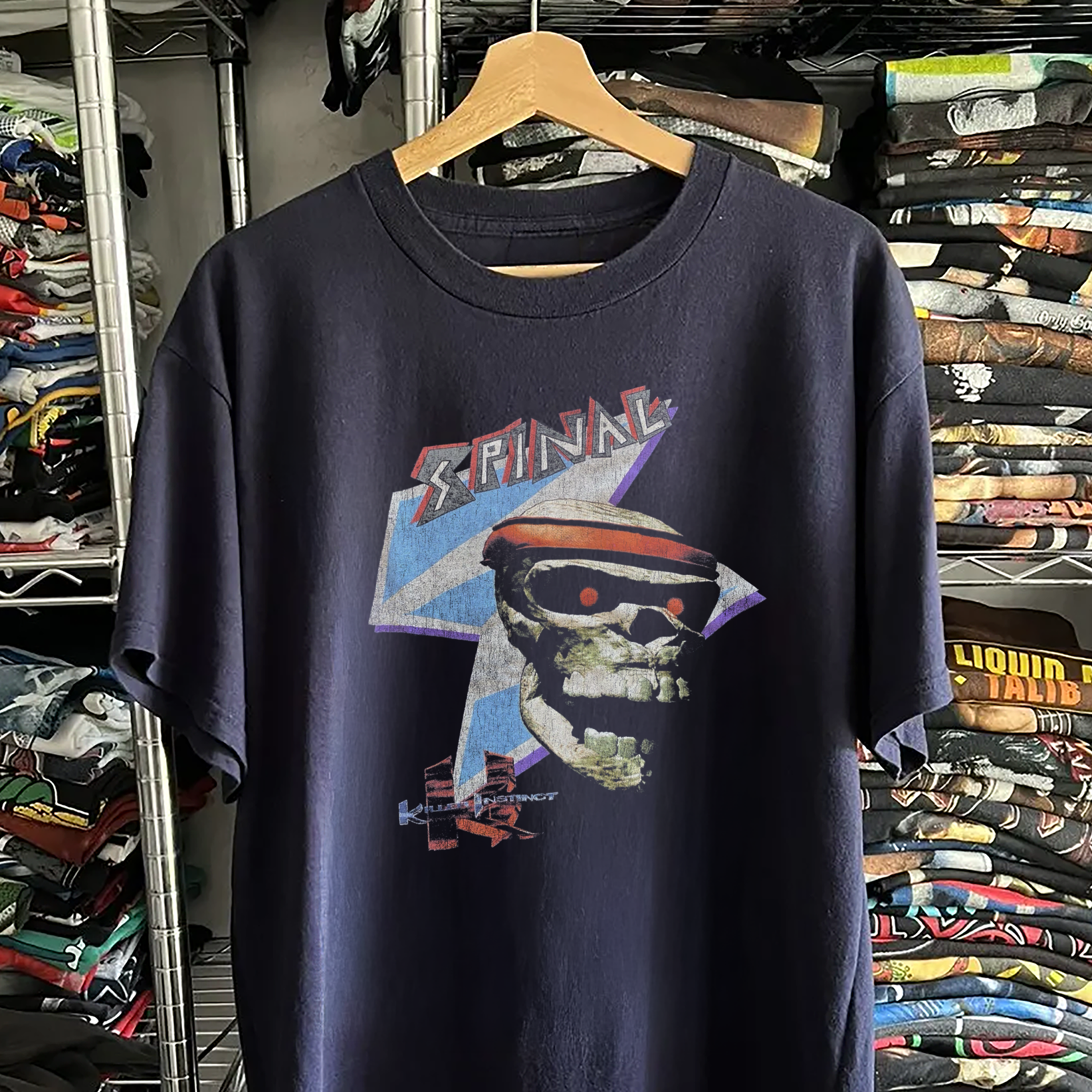 Vintage 90s Killer Instinct Spinal Washed Navy Graphic Graphic T-Shirt
