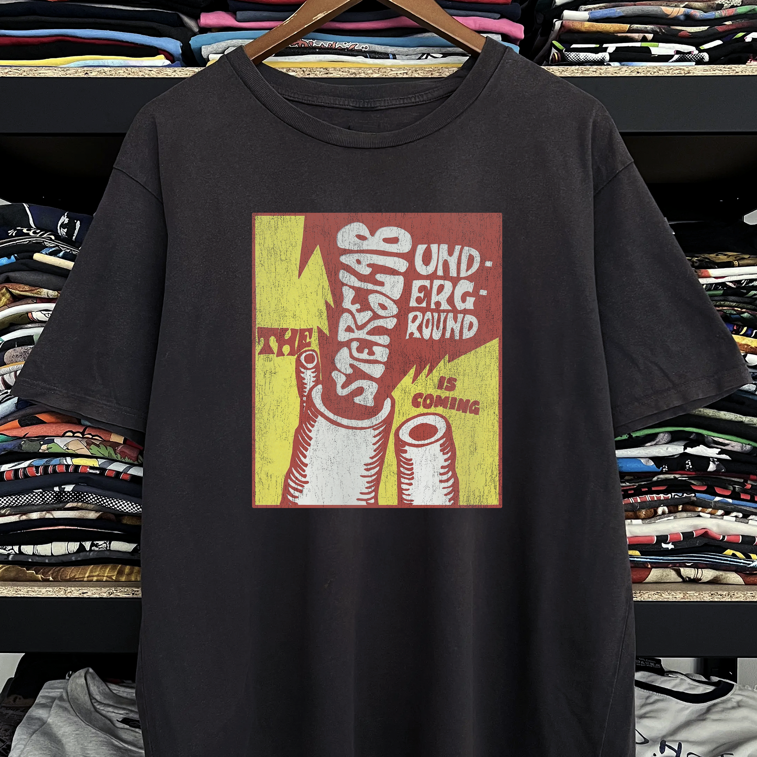 Vintage 1999 Stereolab Underground Washed Black Graphic Graphic T-Shirt