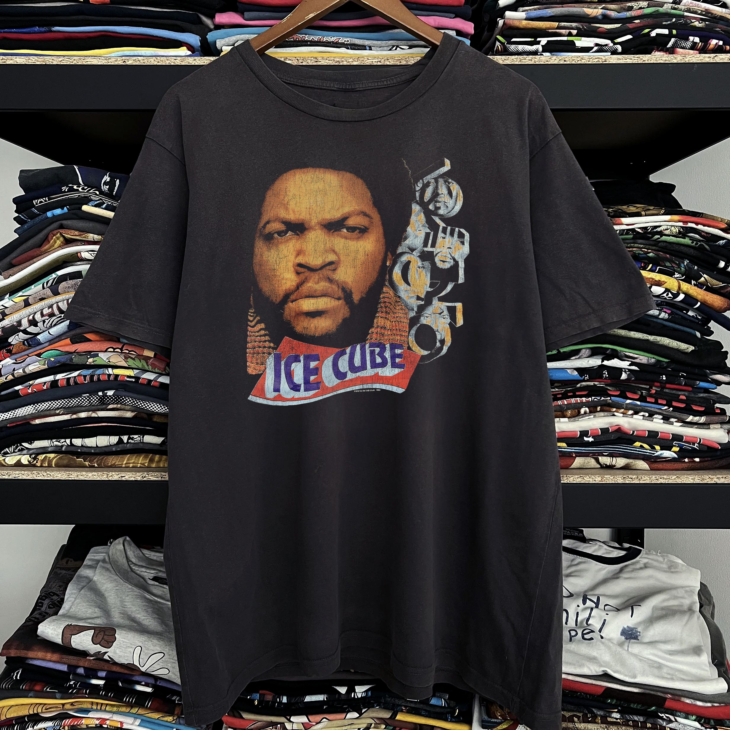 Vintage 1995 Ice Cube What Can I Do Washed Black Graphic Graphic T-Shirt