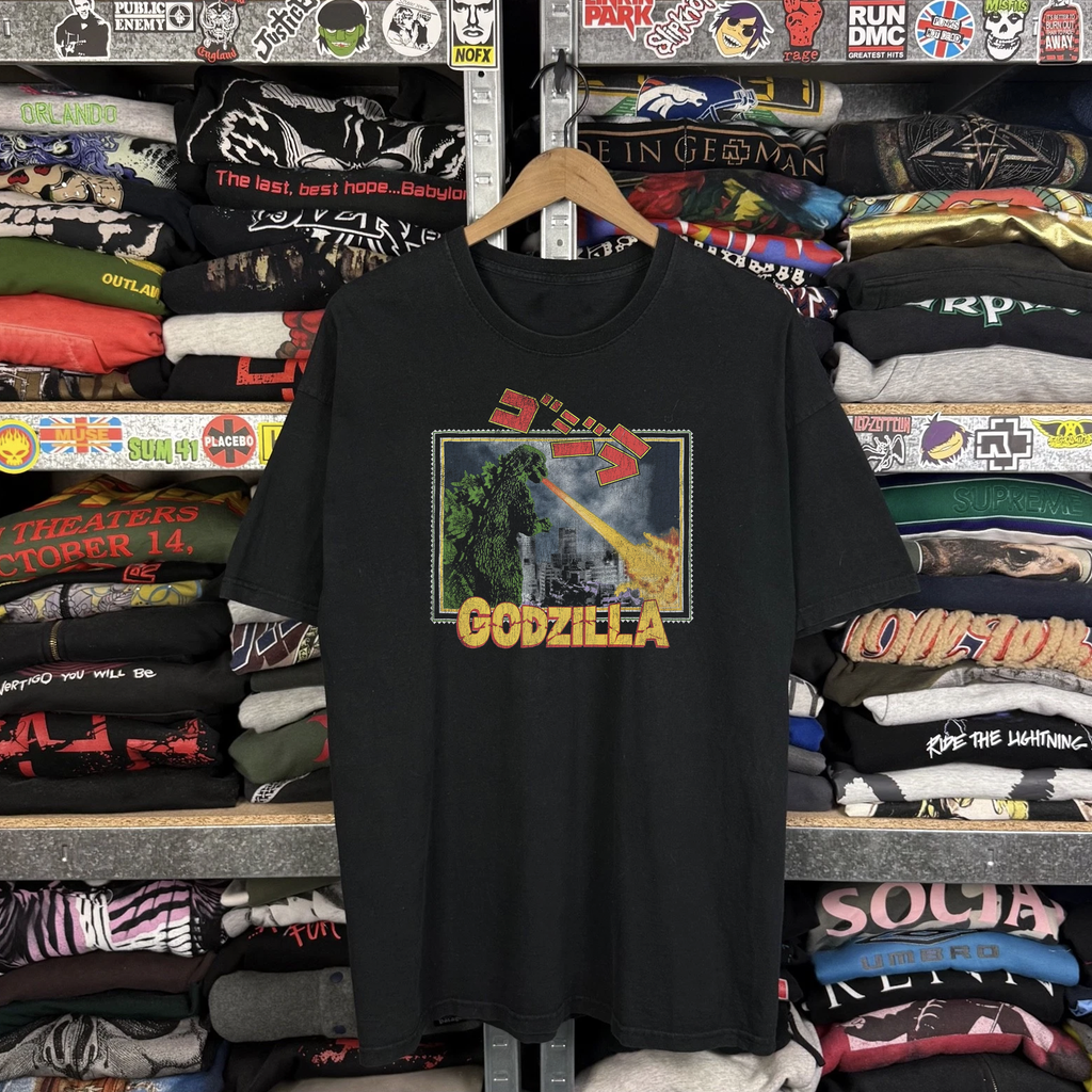 Vintage 1994 Godzilla Washed Black Graphic Graphic T-Shirt