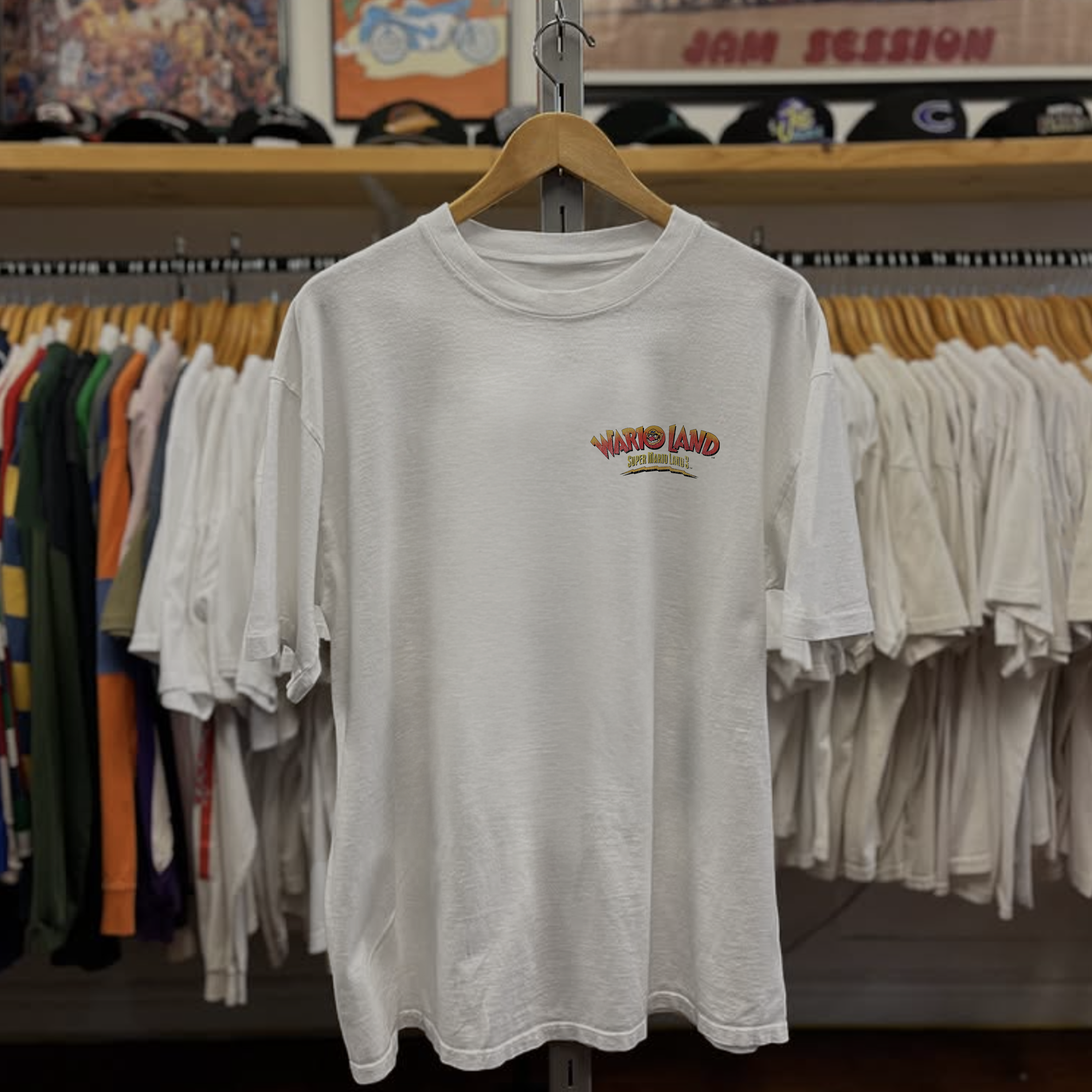 Vintage 1990 Wario Land Super Mario Land 3 Washed White Graphic Graphic T-Shirt