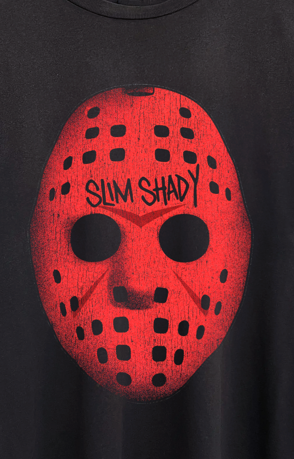 Vintage Slim Shvdy Mask Washed White Graphic Graphic T-Shirt