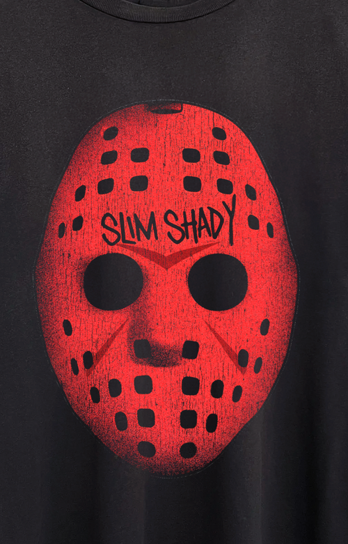 Vintage Slim Shvdy Mask Washed White Graphic Graphic T-Shirt