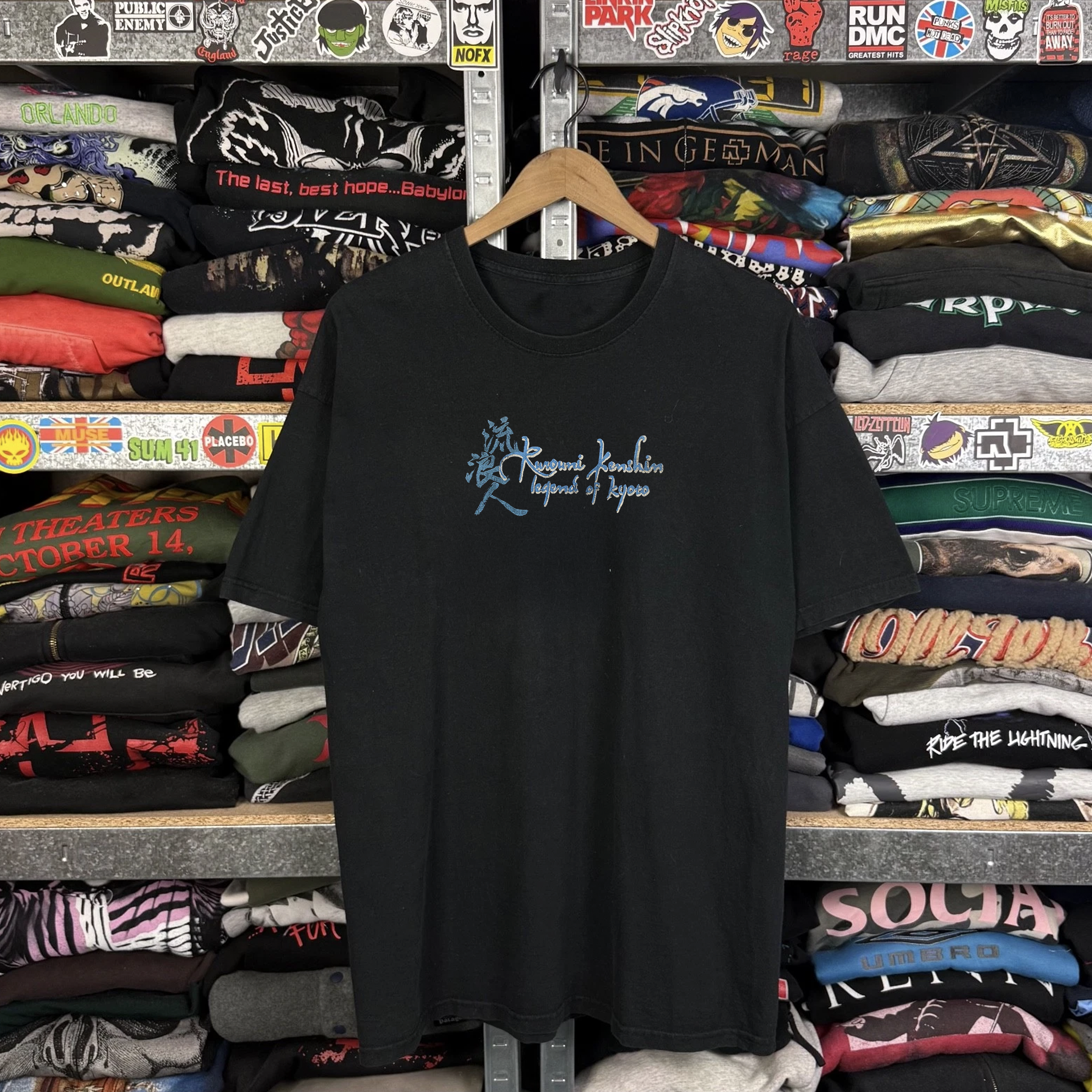 Vintage 2002 Rurouni Kenshin Washed Black Graphic Graphic T-Shirt