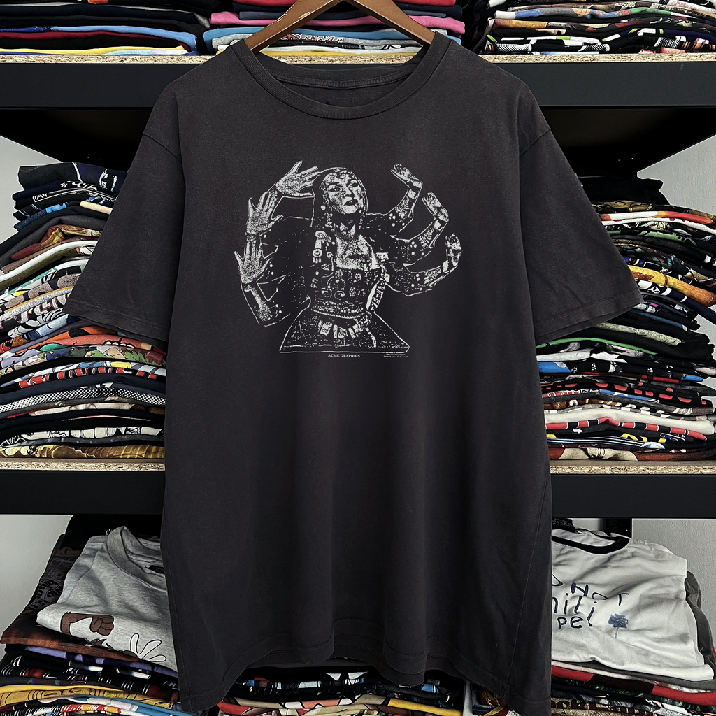 Vintage 1993 Soundgarden Kali Tour Washed Black Graphic Graphic T-Shirt