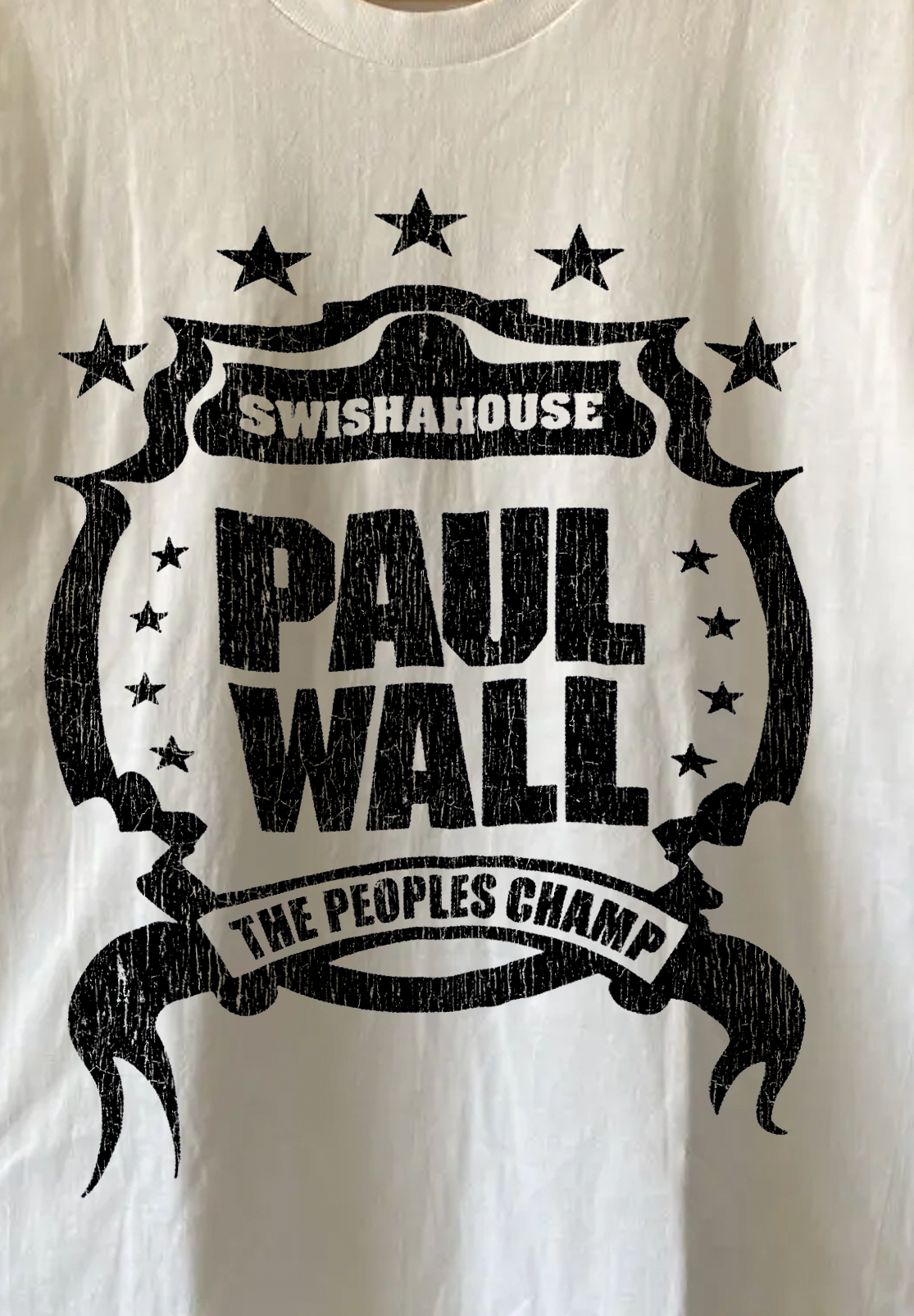 Vintage Paul Wall Swishahouse Washed White Graphic Graphic T-Shirt