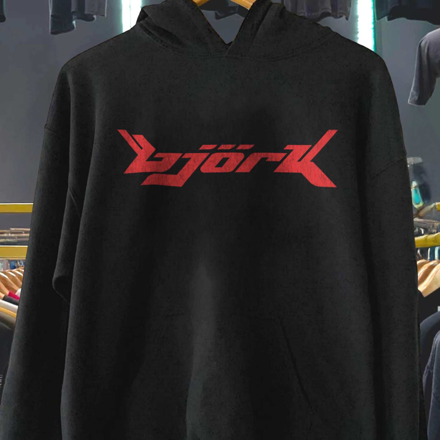 Vintage 2000S Bjork Tour Black Hoodie