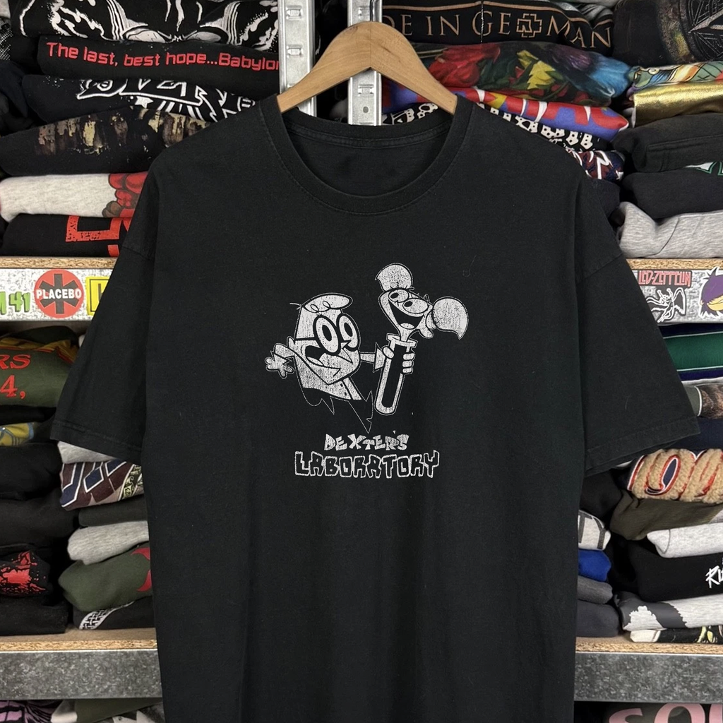 Vintage 90s Dexter's Laboratory Washed Black Graphic Graphic T-Shirt