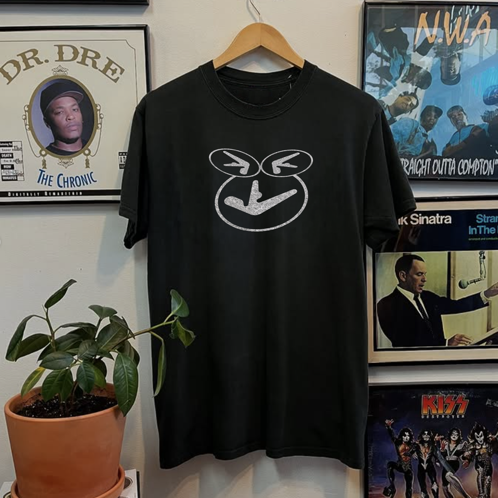 Vintage Rare 1998 Aphex Twin Warp Triple Logo Washed Black Graphic Graphic T-Shirt
