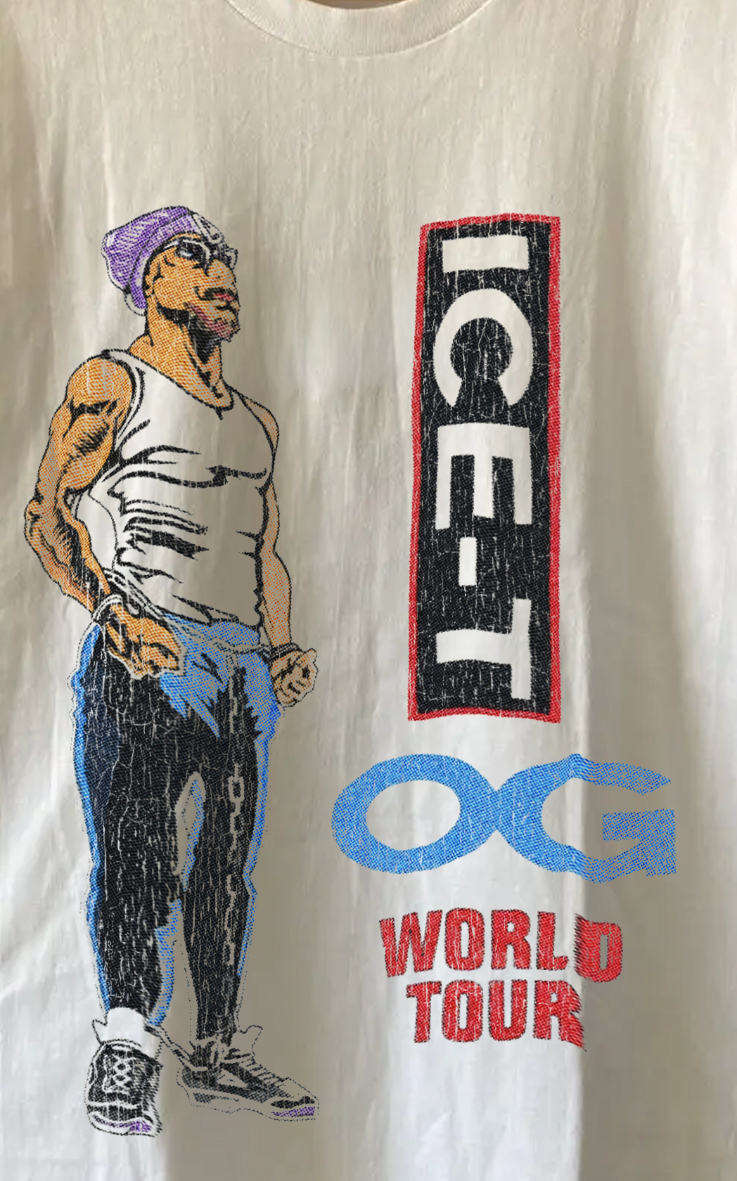 Vintage Rare Ice T World Tour Washed Black Graphic Graphic T-Shirt