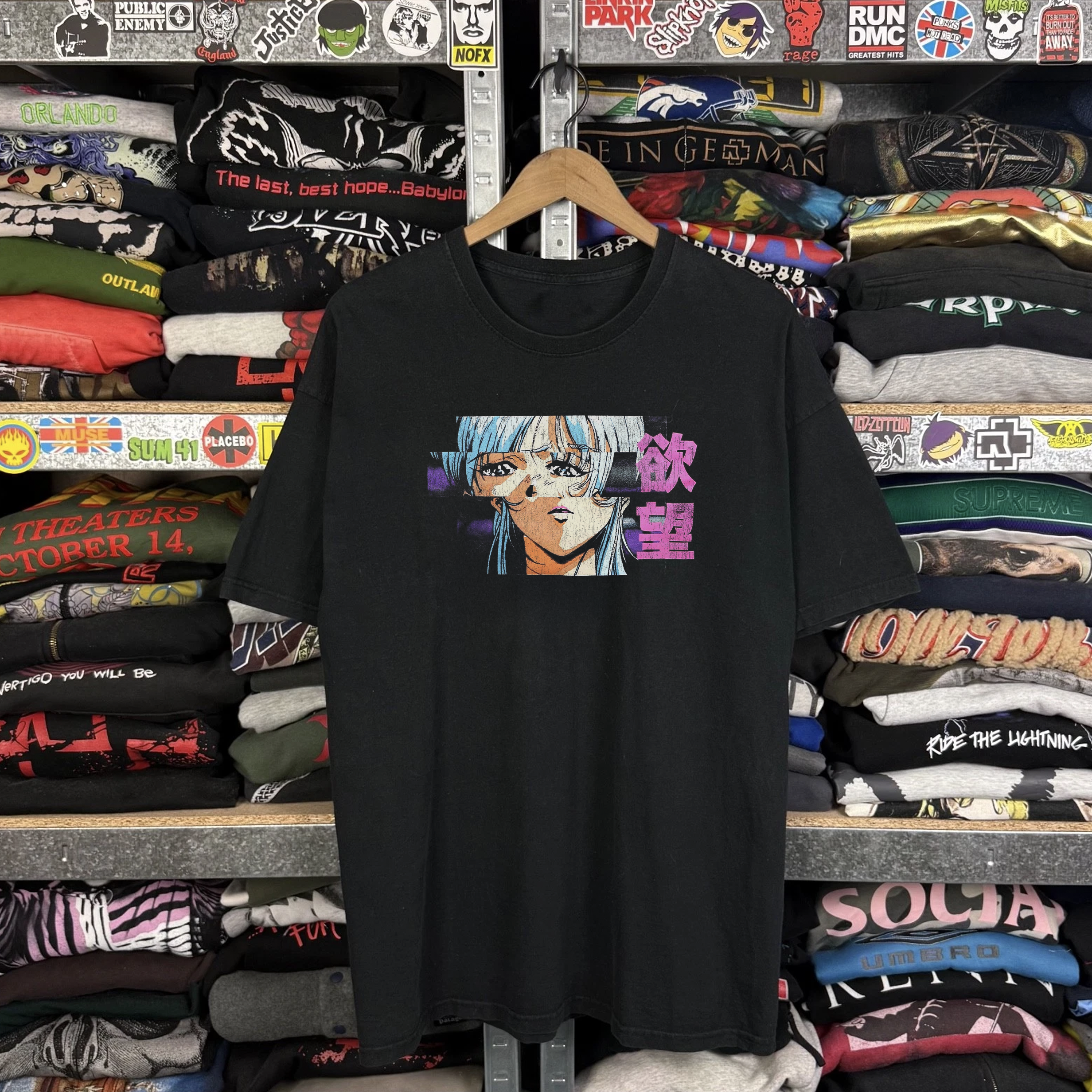 Vintage Rare Macross II Washed Black Graphic Graphic T-Shirt