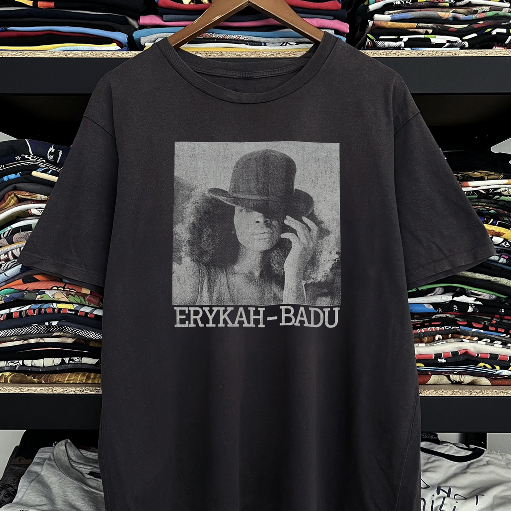 Vintage Y2k Erykah Badu Washed Black Graphic Graphic T-Shirt