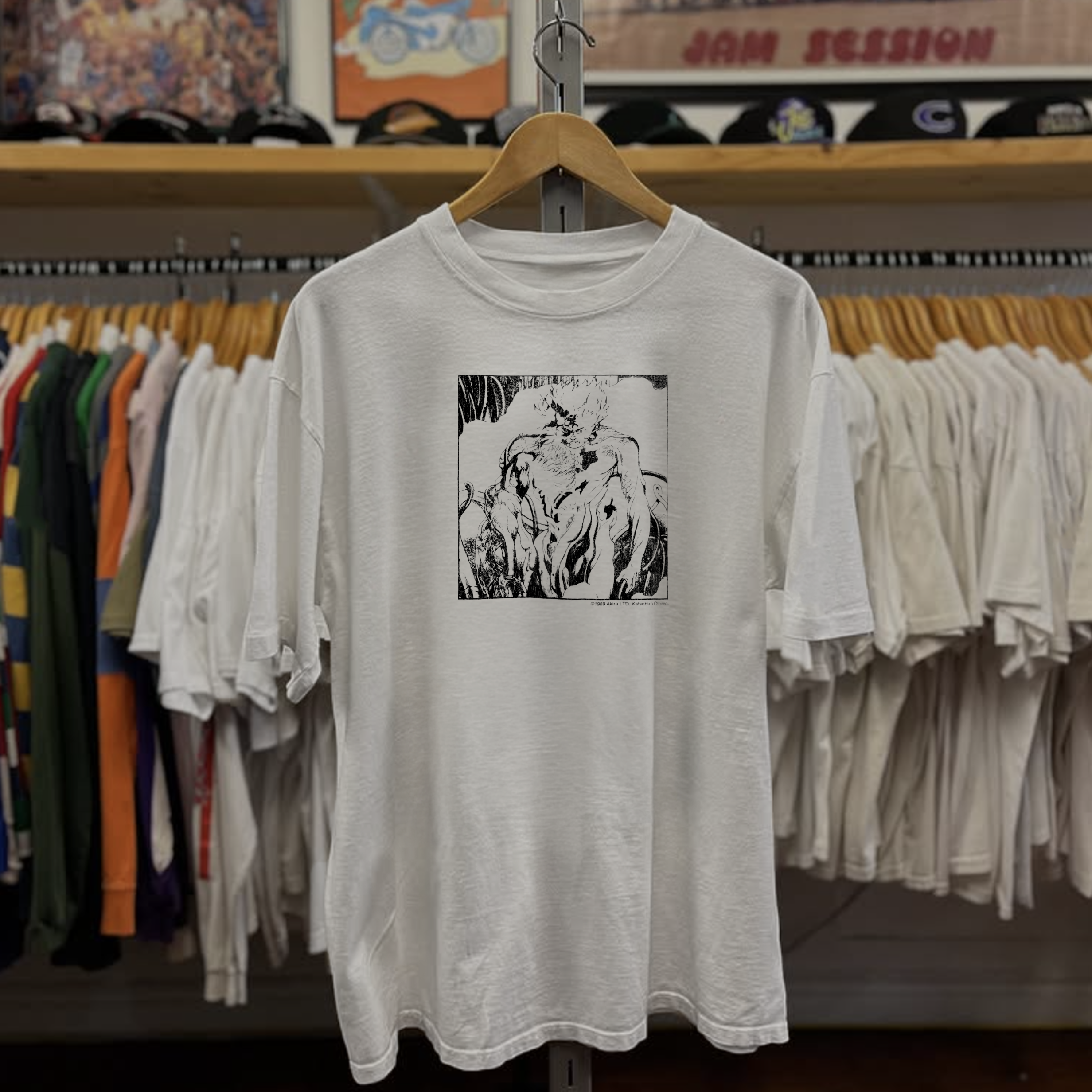 Vintage 1989 Akira Washed White Graphic Graphic T-Shirt
