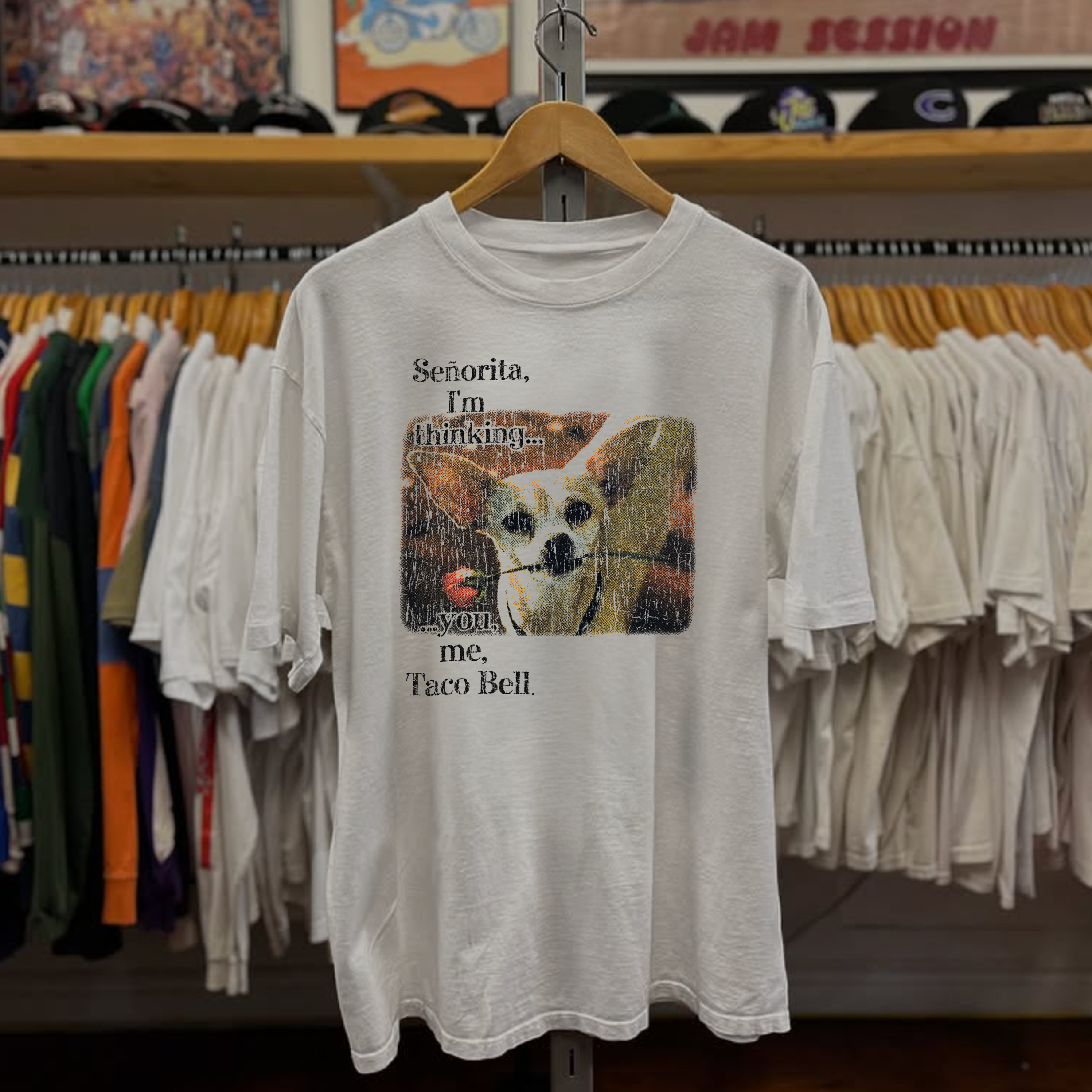Vintage T Bell Valentines Date Washed White Graphic Graphic T-Shirt