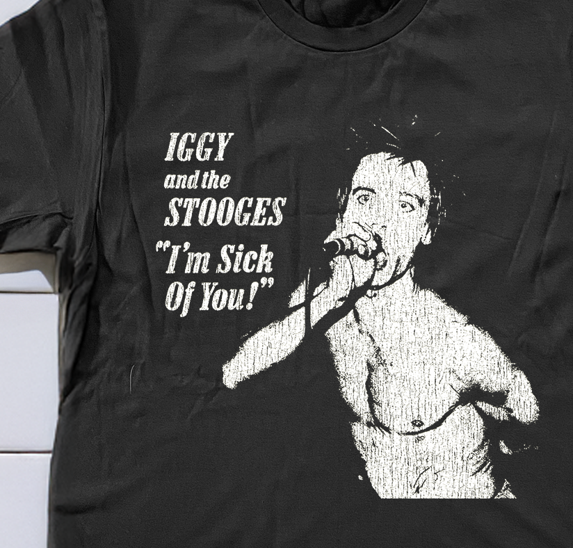 Vintage 90's Stooges Sick Of You Promo Washed Black Graphic T-Shirt