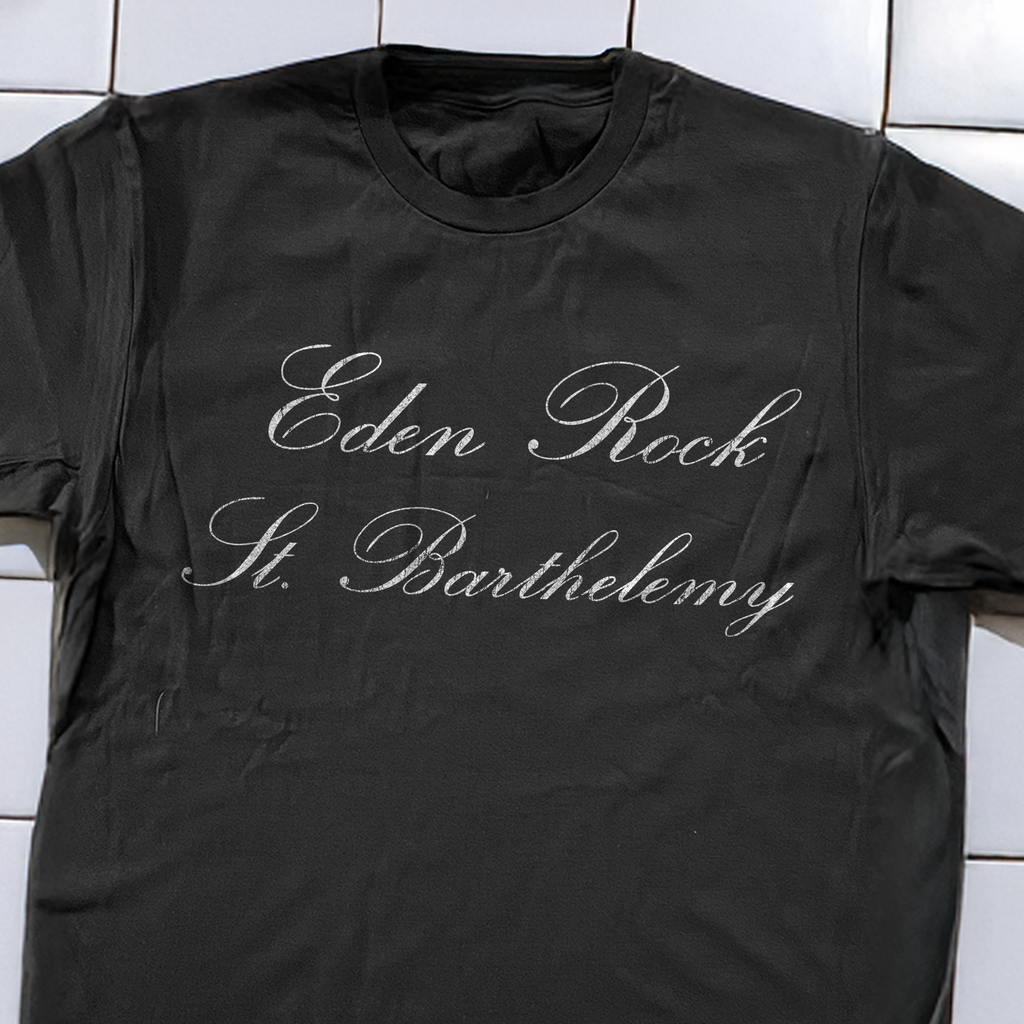 Vintage 90s Eden Rock 'St. Barthelemy' Rare Washed Black Graphic T-Shirt